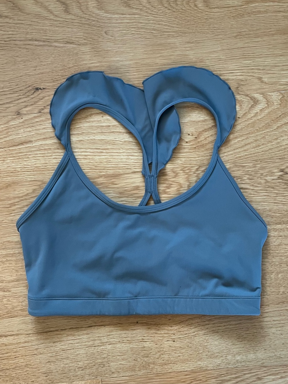 JoyLab Ruffle Strap Sports Bra Women’s Size Medium Blue Athletic Bralette Yoga